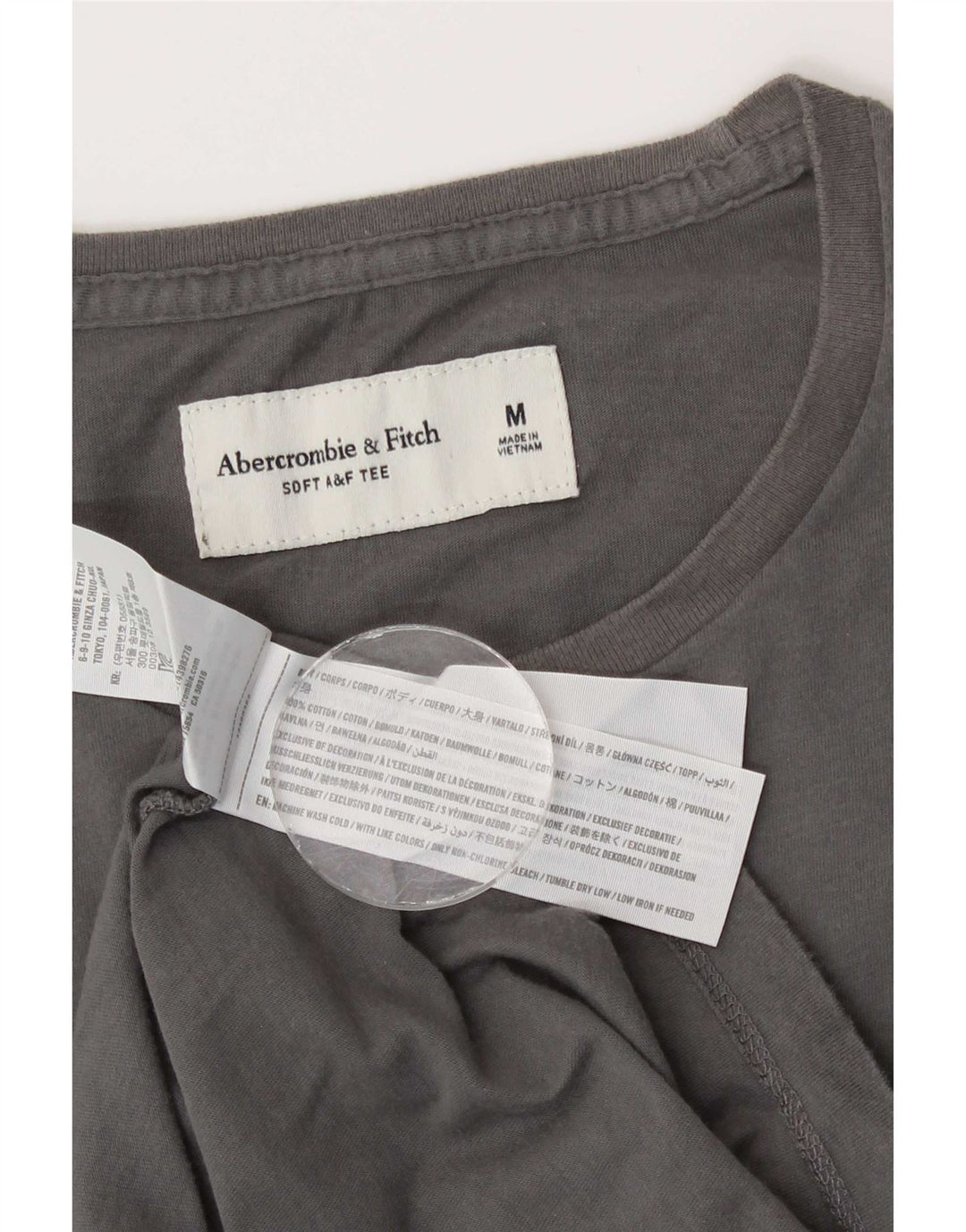 Abercrombie & Fitch herre T-shirt top mellemgrå bomuld