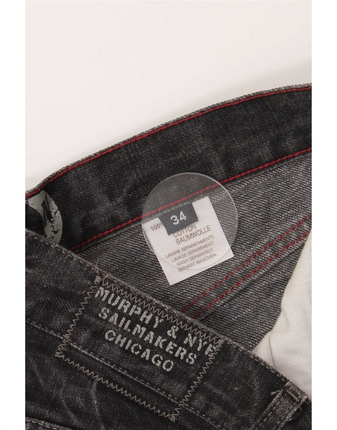Murphy & Nye Straight Jeans til mænd W34 L33 Sort bomuld