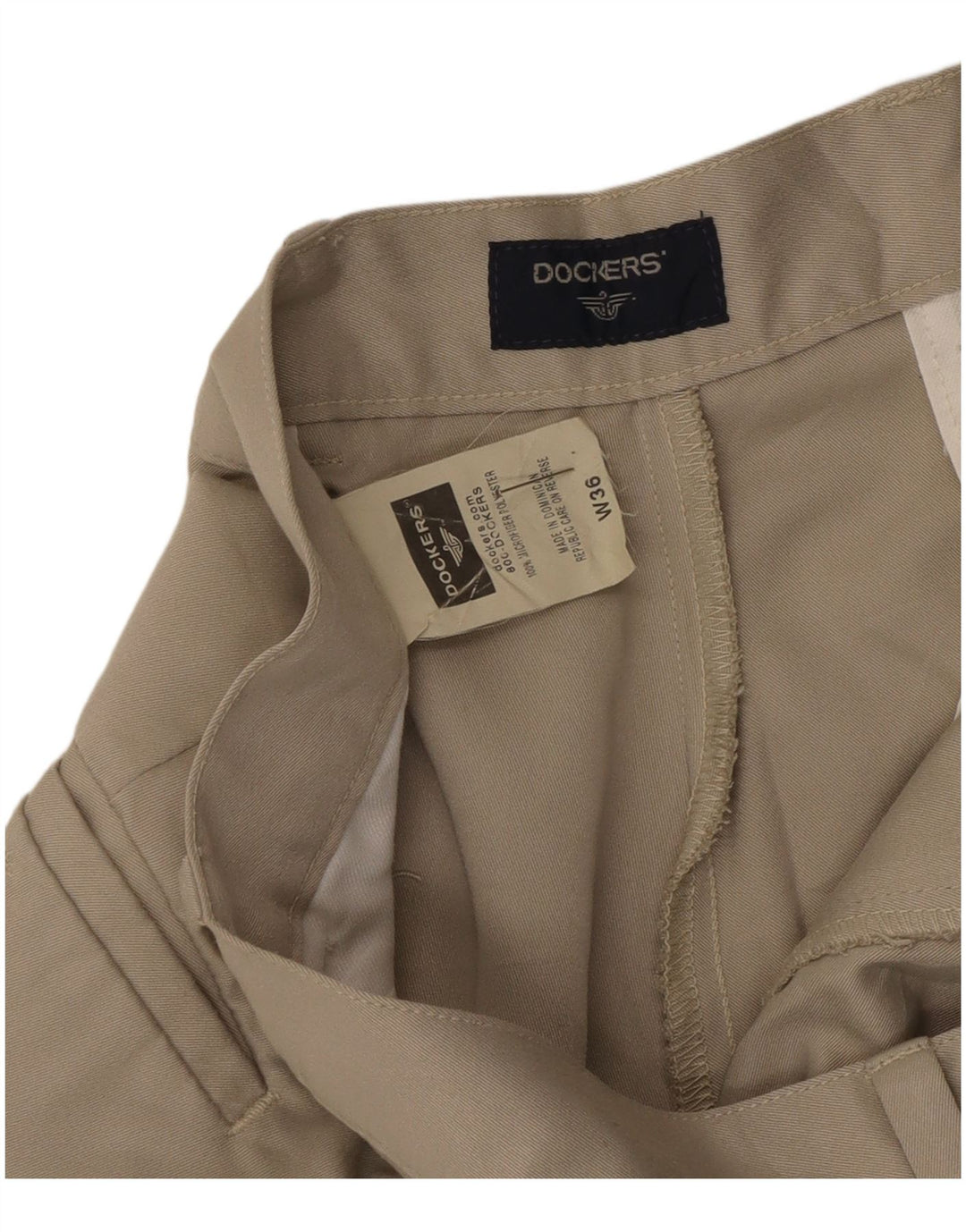 Dockers Herre Pegged Chino Shorts W36 Large Beige Polyester