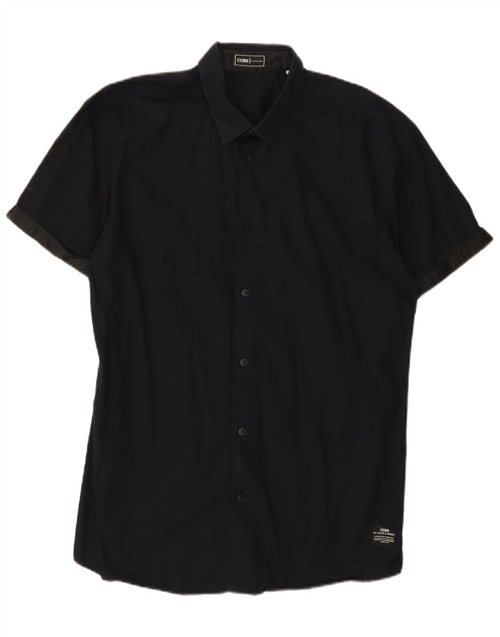 Jack & Jones Kortærmet Herreskjorte Stor sort bomuld