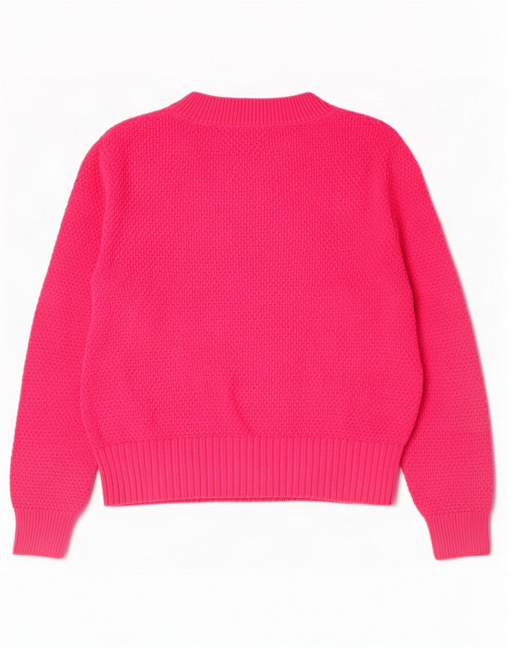 Marks & Spencer Dame Turtle Neck Sweater UK 12 Medium Pink Bomuld