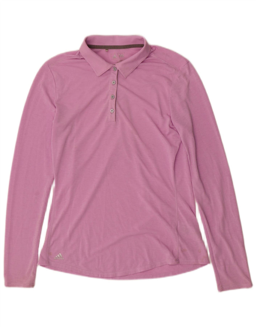 Adidas langærmet polotrøje til kvinder UK 10 Small Pink Polyester