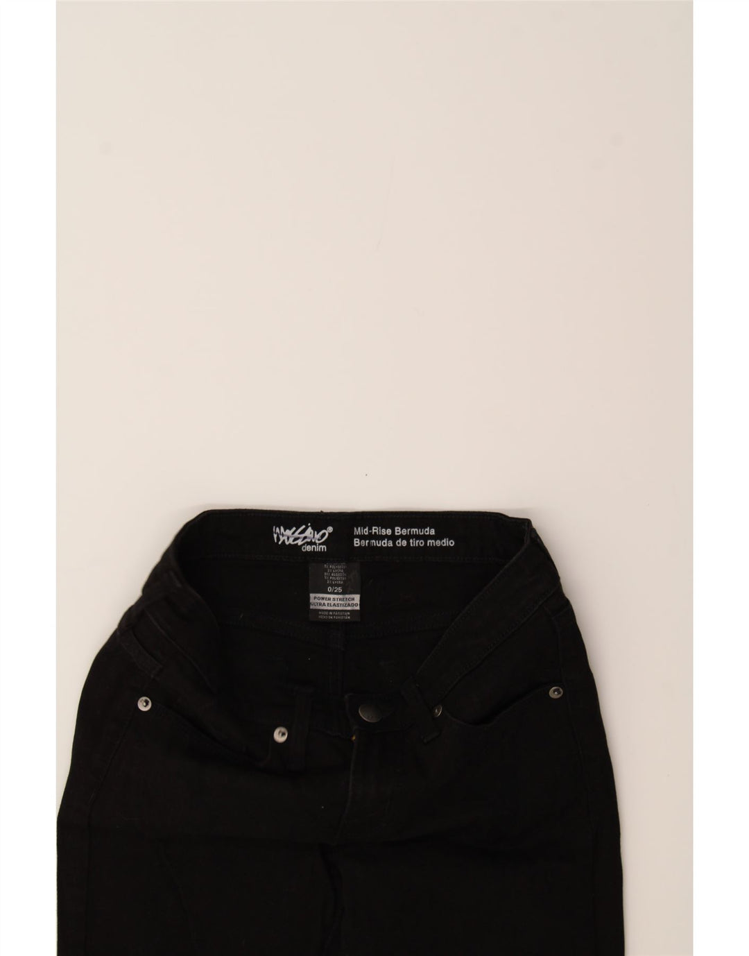 MOSSIMO Womens Mid Rise Bermuda Denim Shorts XS W25  Black Cotton Vintage Mossimo and Second-Hand Mossimo from Messina Hembry 