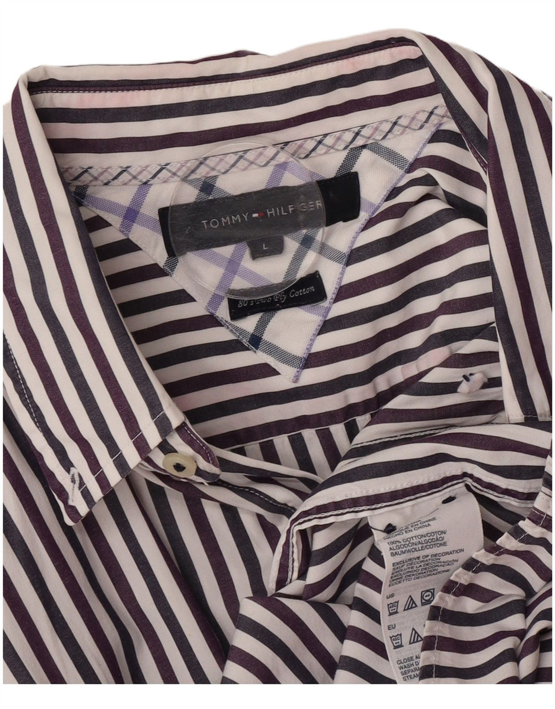 Tommy Hilfiger Herreskjorte Stor flerfarvet stribet bomuld