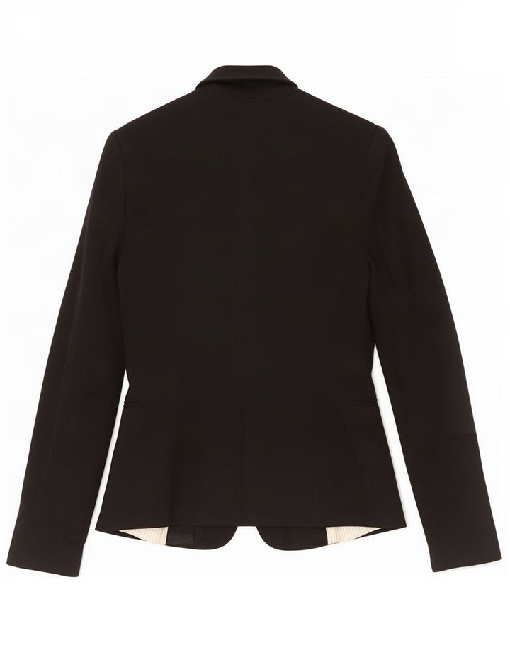 Zara Dame 1 Knap Blazer Jacket UK 10 Small Black Viscose
