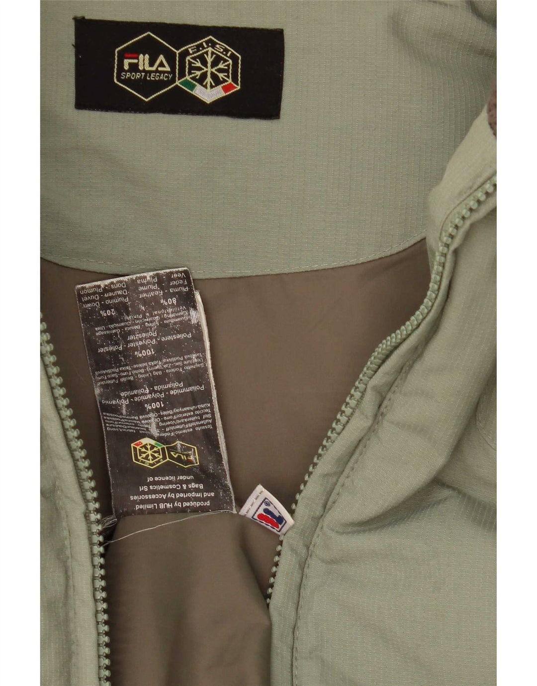 Fila Polstret Herrejakke UK 40 Stor Grøn Polyamid