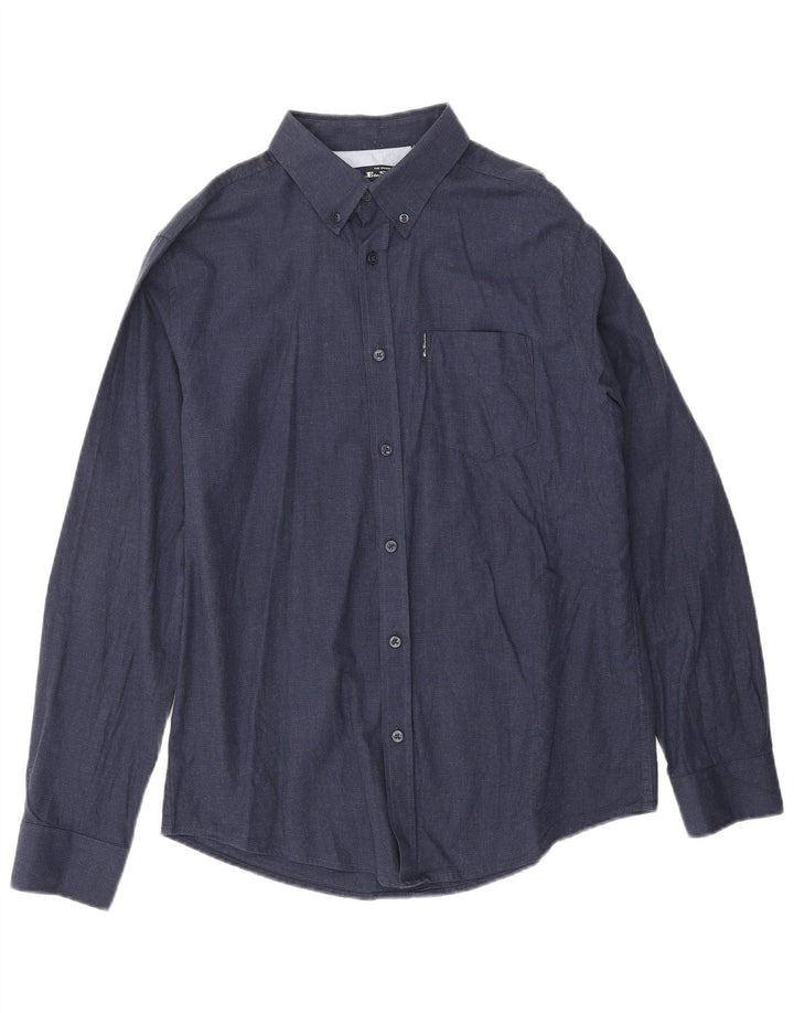 Ben Sherman herreskjorte stor marineblå bomuld