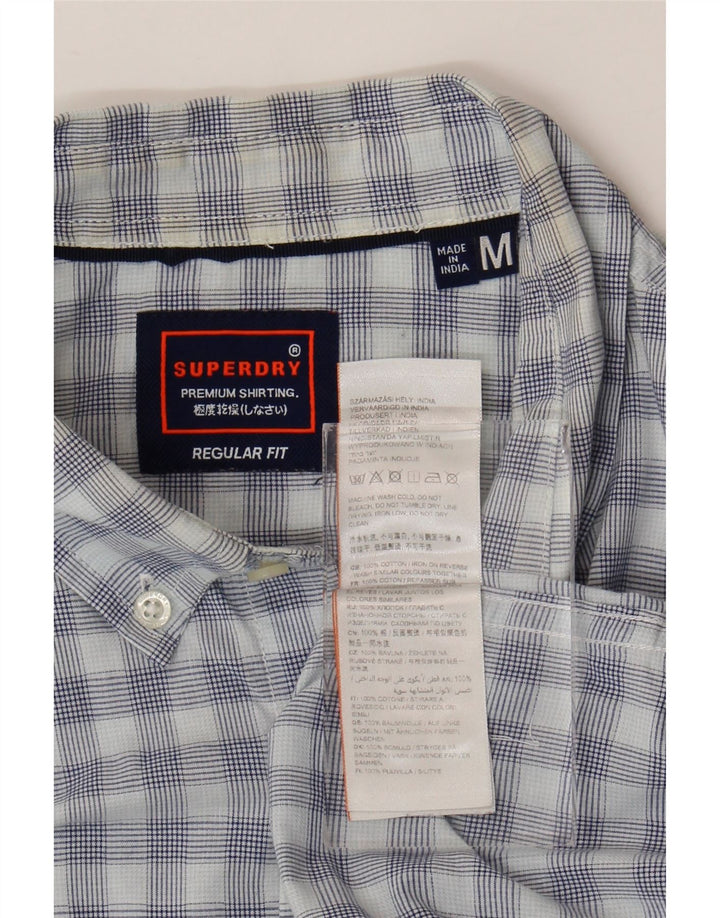 Superdry Herre Regular Fit kortærmet skjorte Medium Blue Gingham Cotton