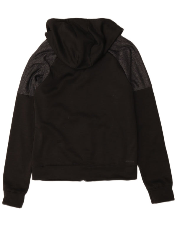 Adidas Dame Climawarm Hoodie Sweater med lynlås UK 8/10 Small Black Colourblock