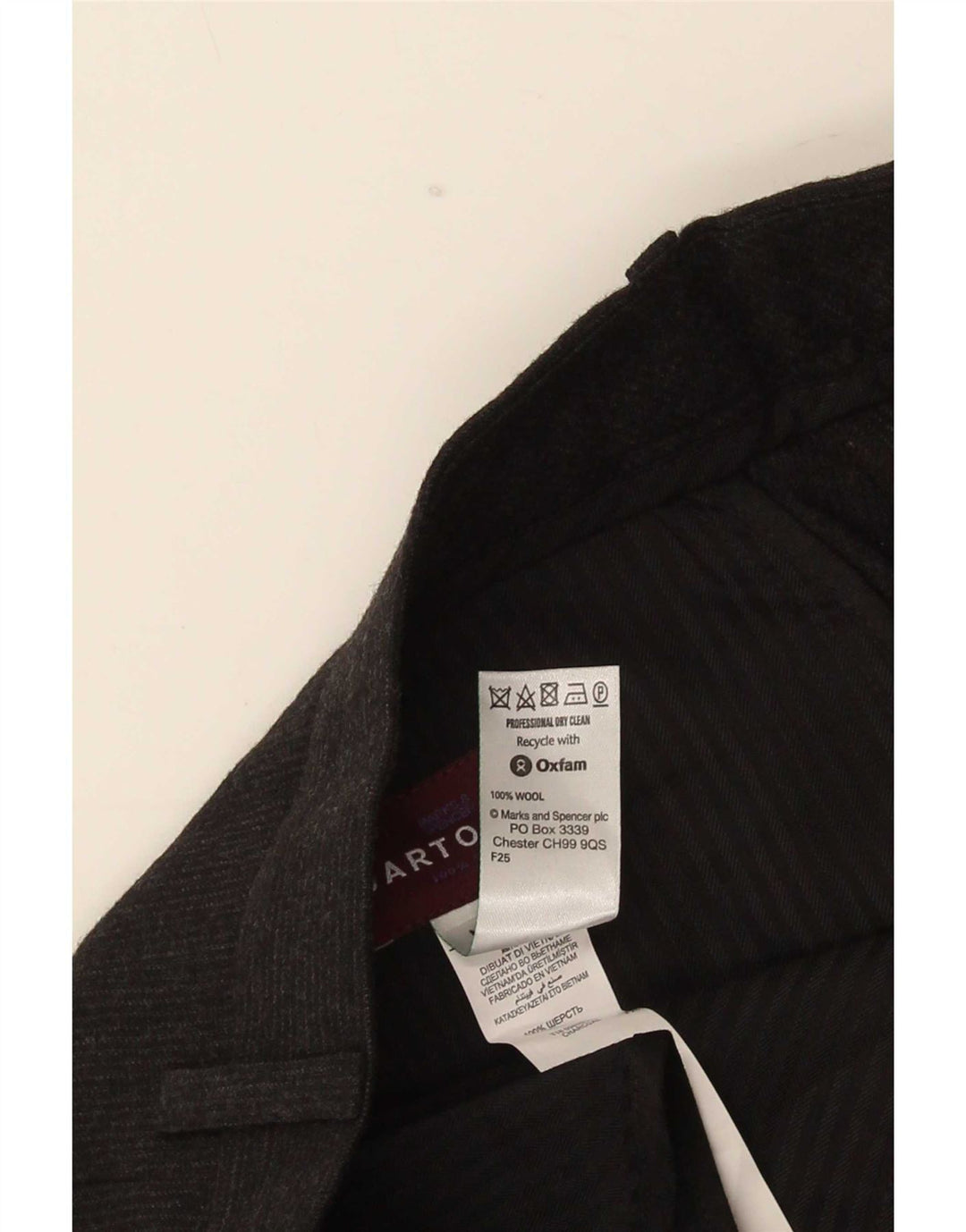 Marks & Spencer Herre Lige jakkesæt bukser W36 L29 sort uld