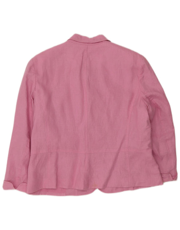 Chaps Dame 4-knaps 3/4-ærmet blazerjakke UK 18 XL Pink hør