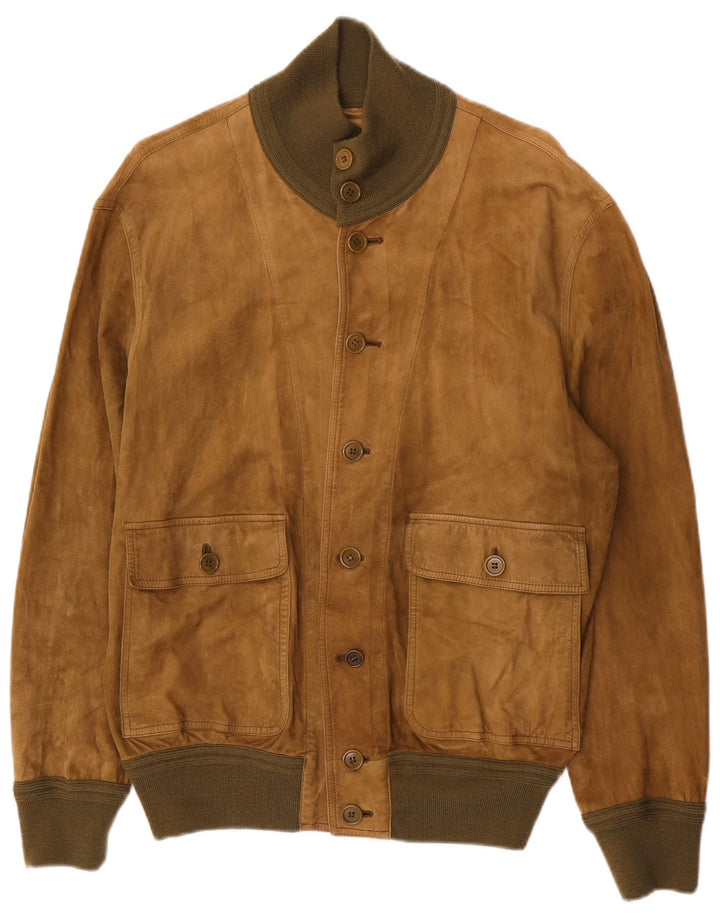 Vintage herre ruskind bomberjakke UK 38 Medium Brown Colourblock