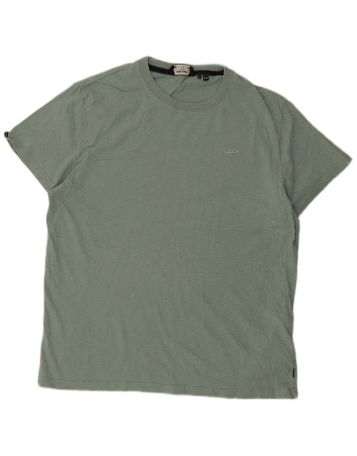 Superdry T-shirt top til mænd 2XL grøn bomuld