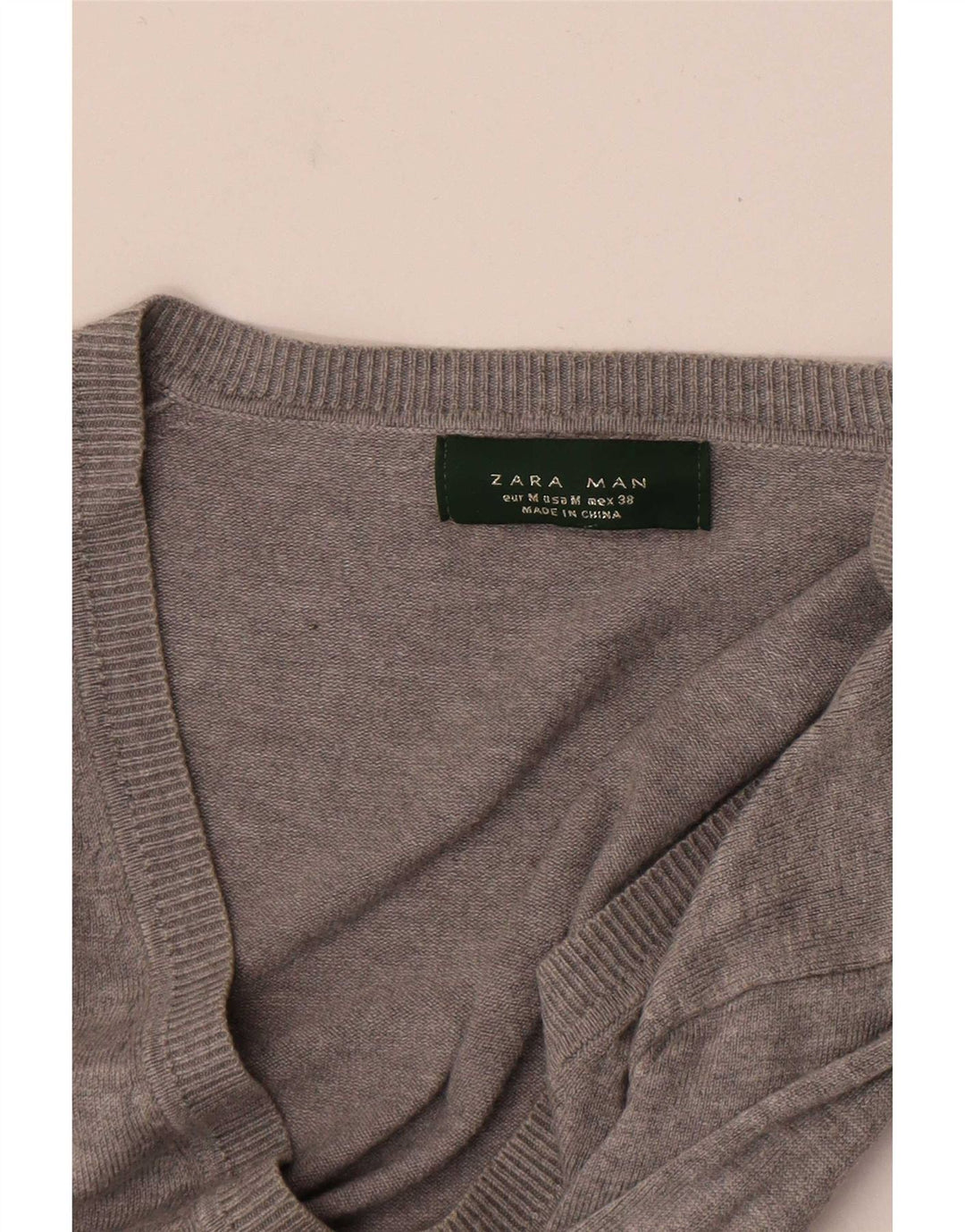 Zara Herre V-hals sweater Medium Grå Flecked