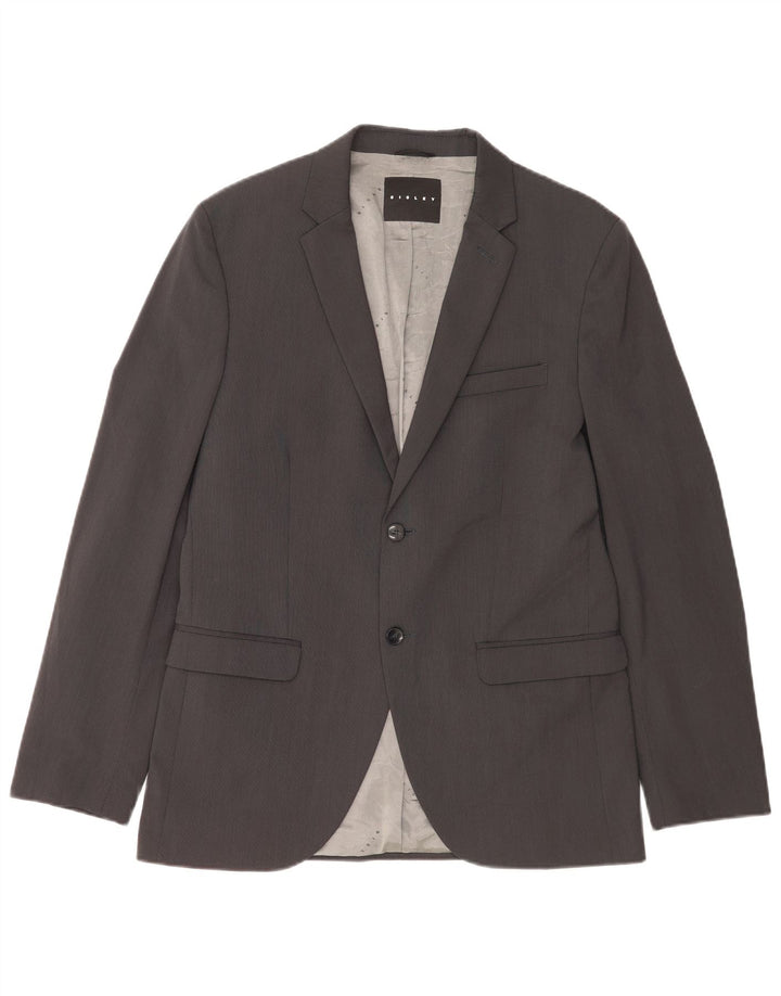 Sisley Herre 2-knap 2-delt jakkesæt IT 52 XL W36 L32 Grå polyester