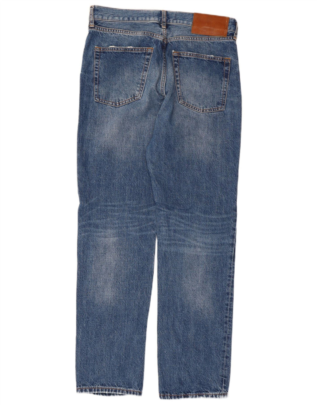 Zara Dame Straight Jeans EU 40 Medium W30 L30 Blå Bomuld