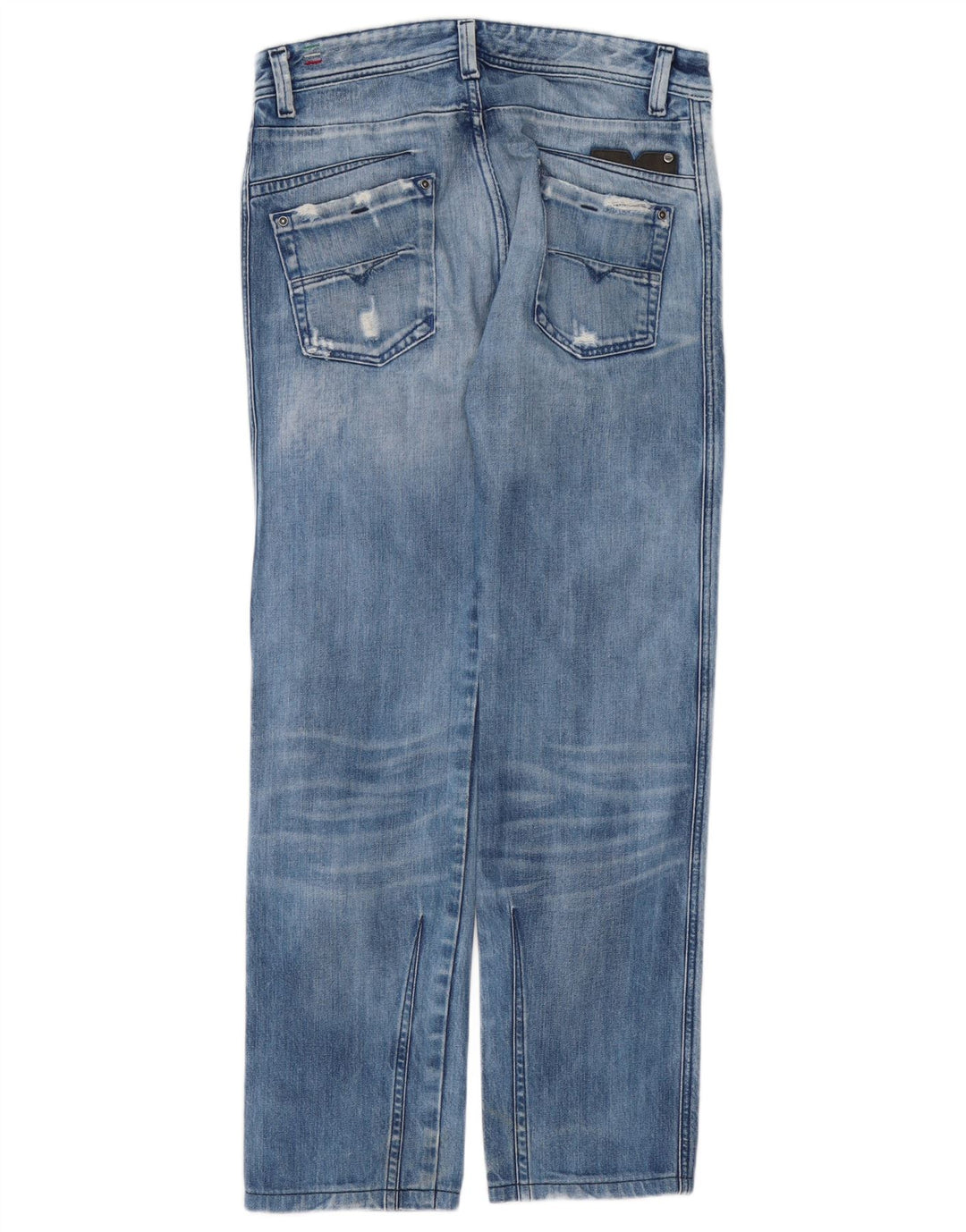 Diesel Herre Darron Distressed Straight Jeans W30 L30 Blå Bomuld