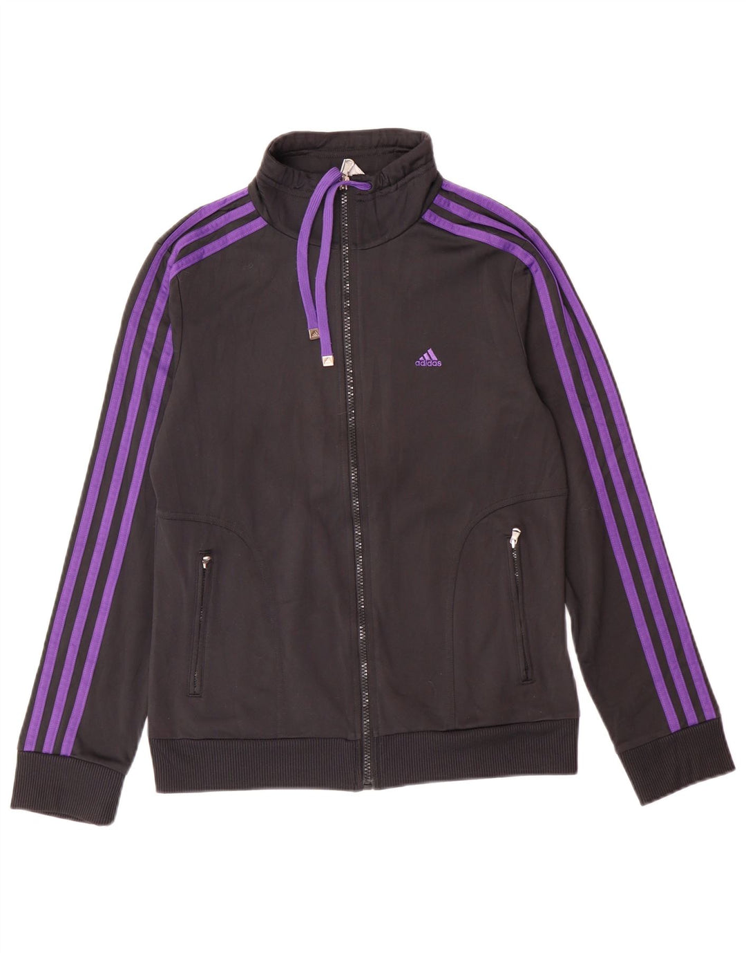 ADIDAS træningsdragt topjakke til kvinder UK 12 Medium Sort Polyester
