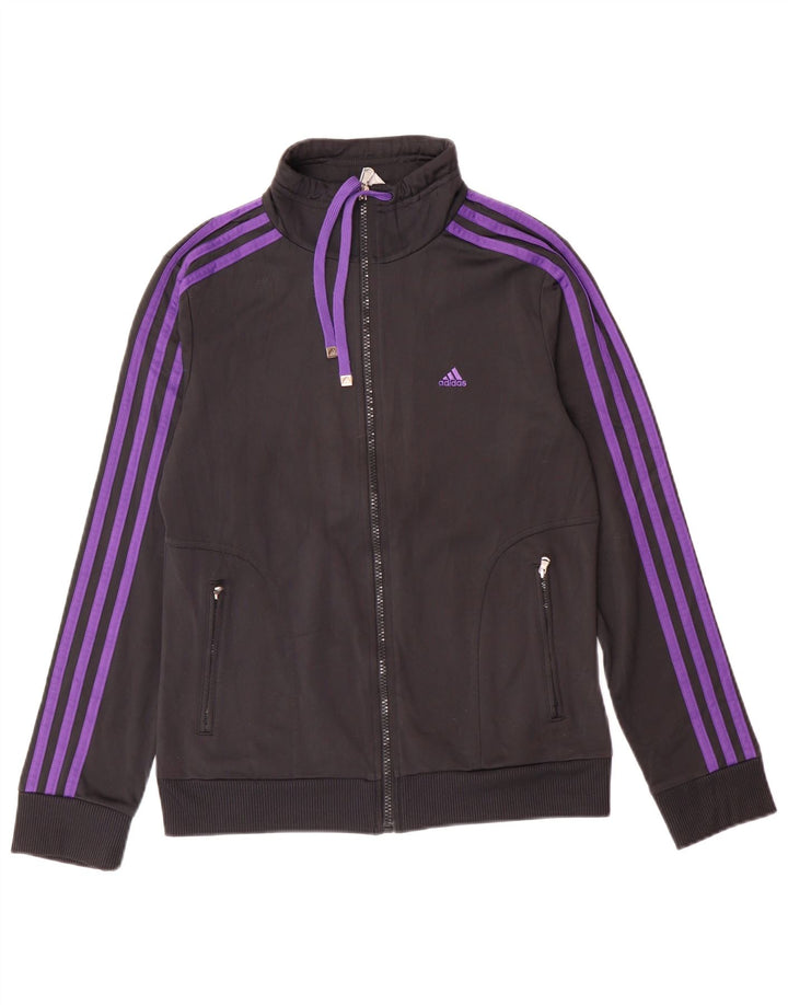 ADIDAS træningsdragt topjakke til kvinder UK 12 Medium Sort Polyester
