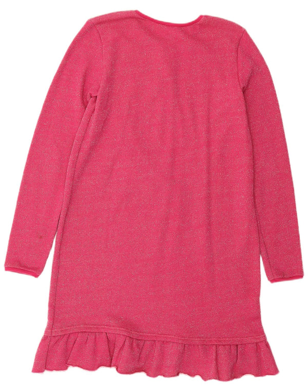 BENETTON Girls Jumper Dress 11-12 Years 2XL Pink Cotton
