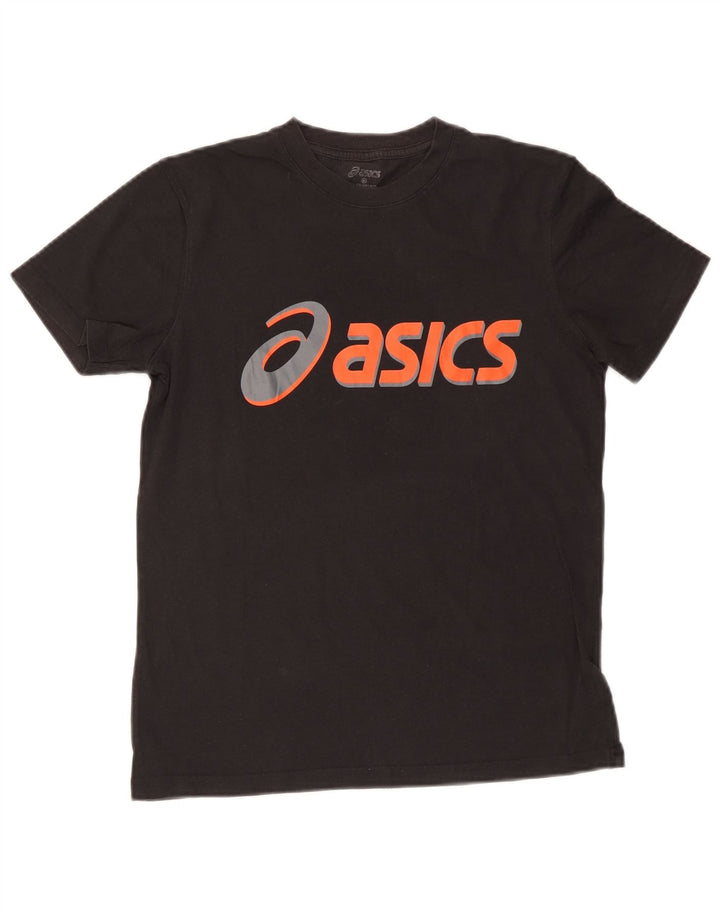 ASICS drenge grafisk t-shirt top 13-14 år lille sort bomuld