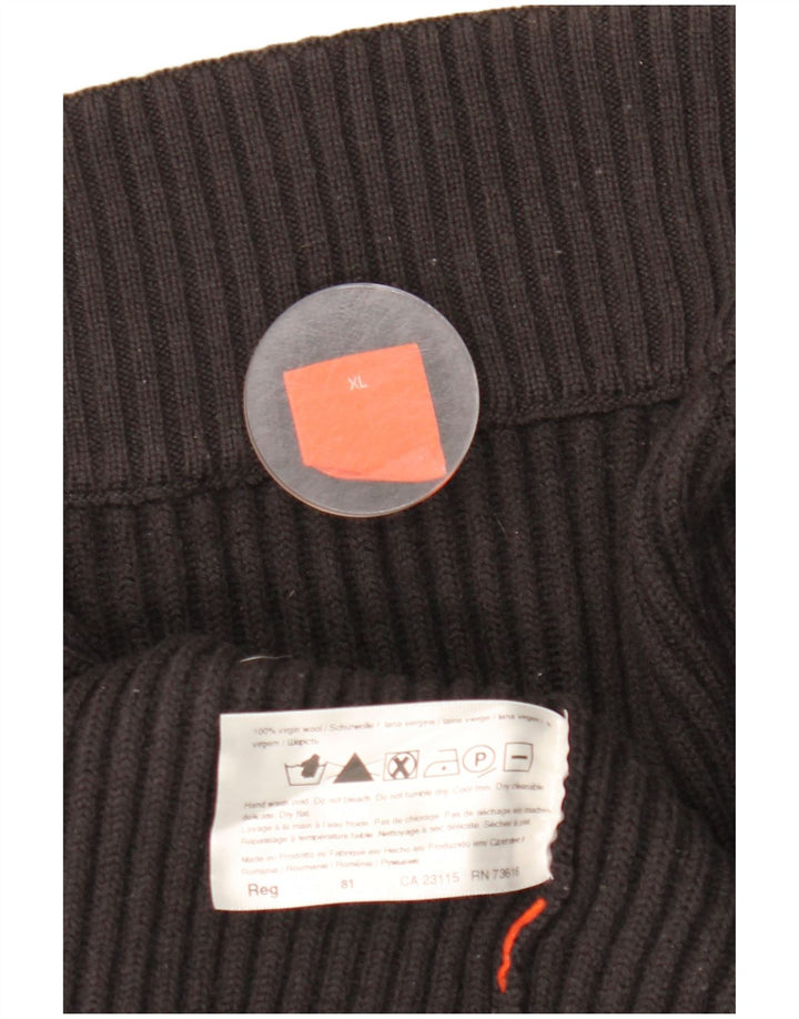 Hugo Boss Herre Cardigan Sweater XL Sort Uld