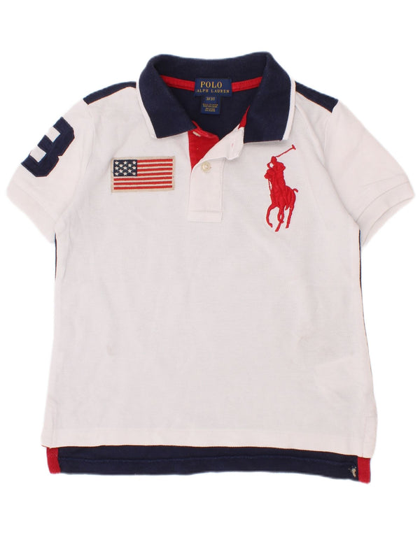 Polo Ralph Lauren Drenge grafisk skjorte 2-3 år Hvid Colourblock Bomuld