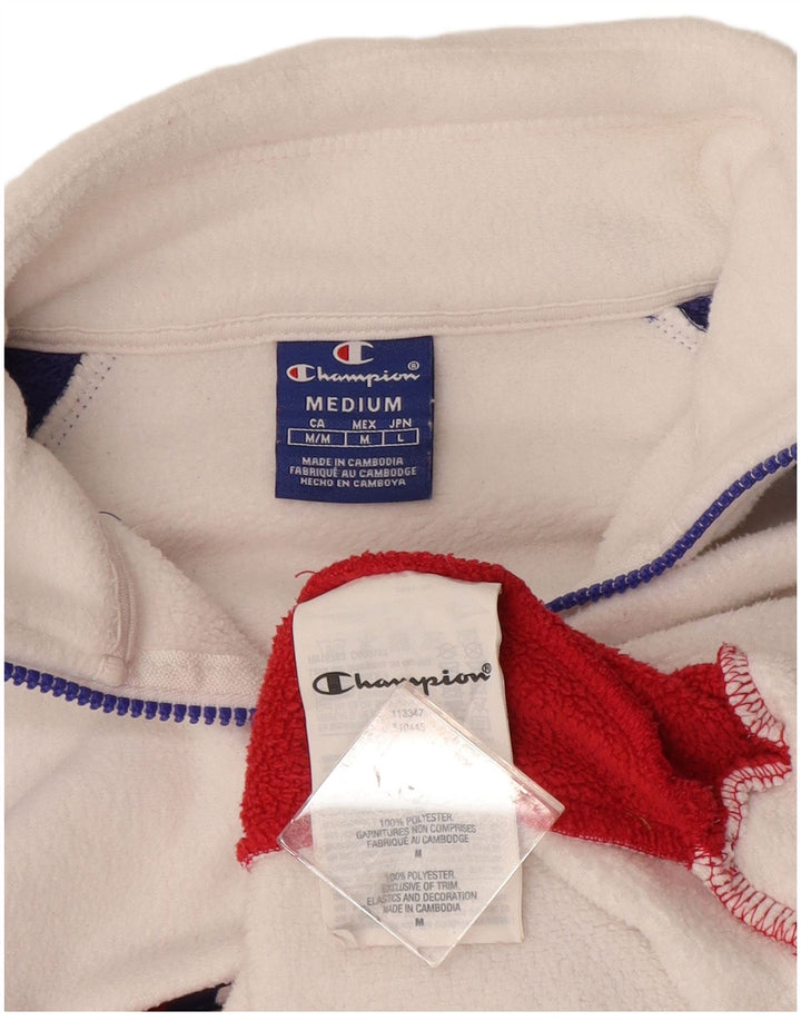Champion Dame Grafisk Fleece Jumper UK 14 Medium White Colourblock