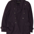French Connection Herre Trench Coat UK 38 Medium Navy Blue Virgin Wool