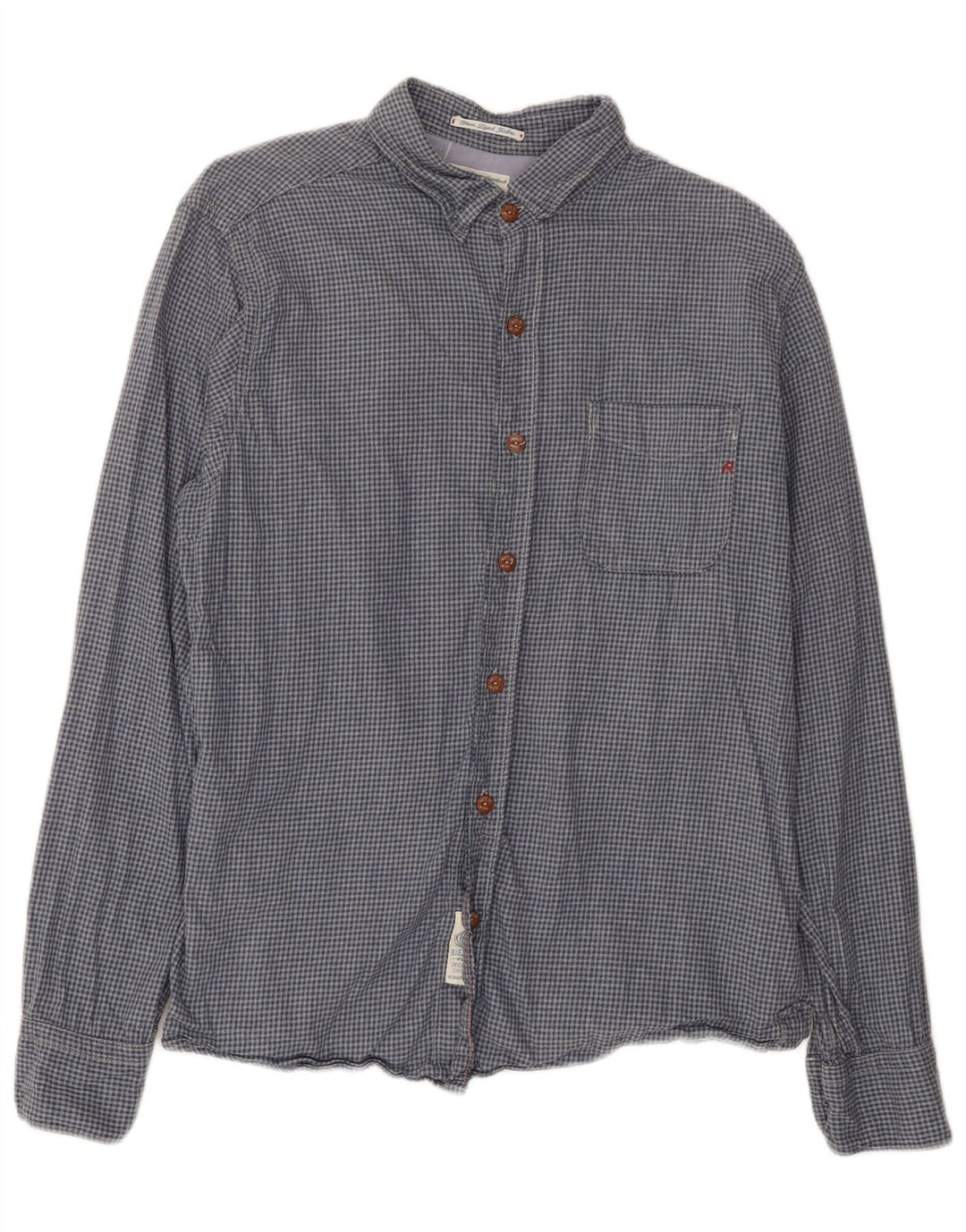 Replay Herre Flannel Shirt Stor Blå Gingham Bomuld