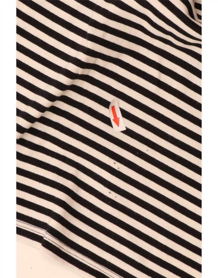 Levi's Dame T-Shirt Top UK 16 Stor hvid stribet bomuld