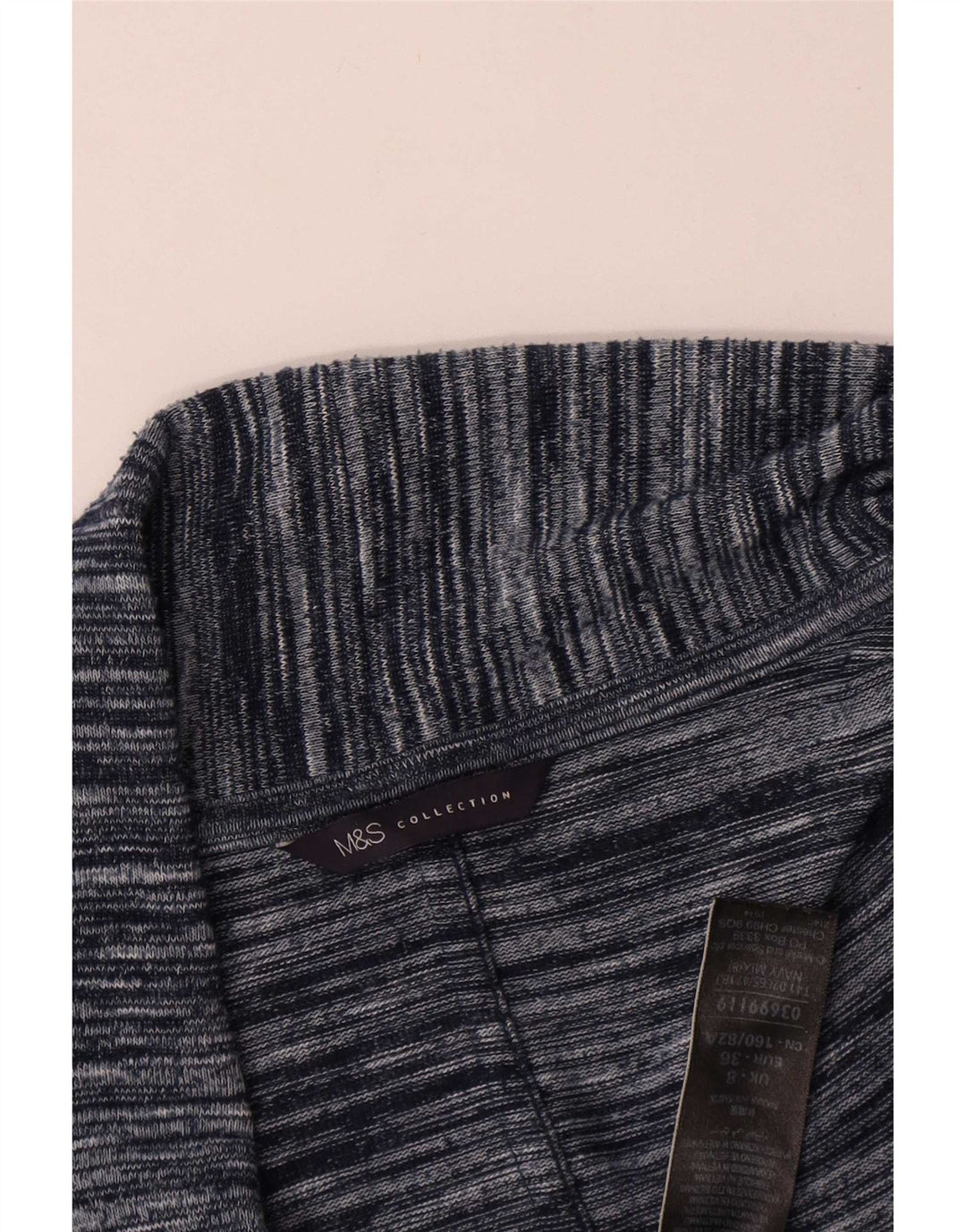 Marks & Spencer Dame Longline Cardigan Sweater UK 8 Small Navy Blue