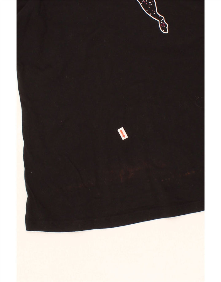 PUMA Womens Graphic T-Shirt Top UK 14 Medium Black Cotton Vintage Puma and Second-Hand Puma from Messina Hembry 