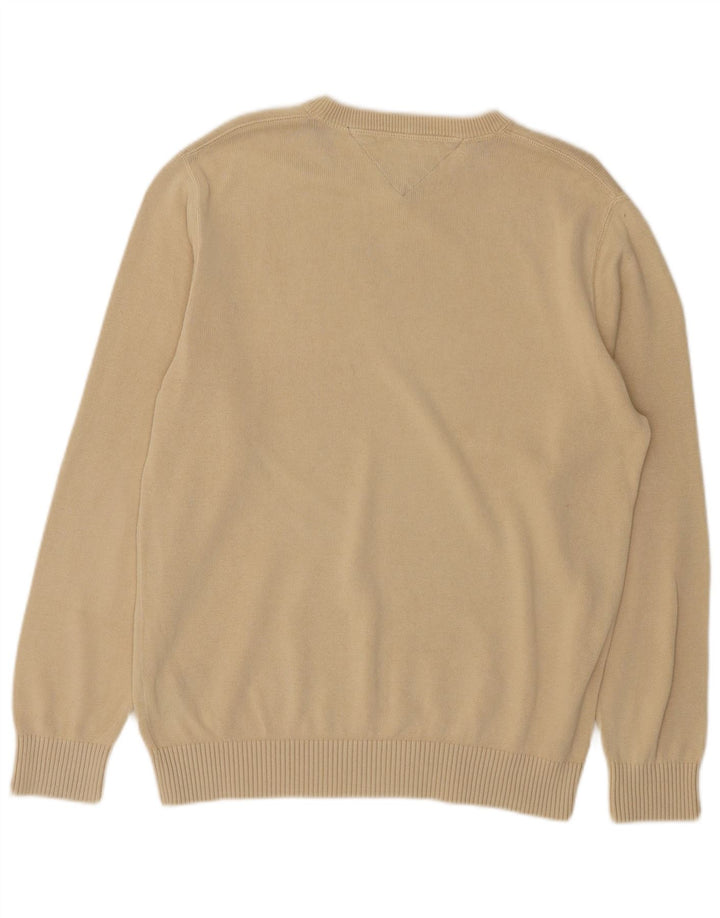 Tommy Hilfiger Herre Crew Neck Jumper Sweater Stor Beige Bomuld