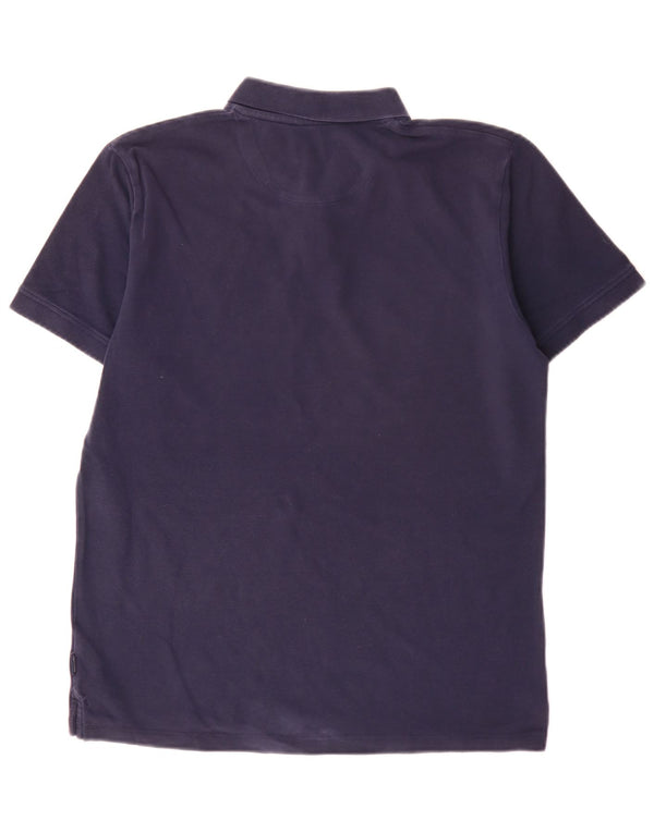 Wrangler Mens Polo Shirt Large Navy Blue Cotton