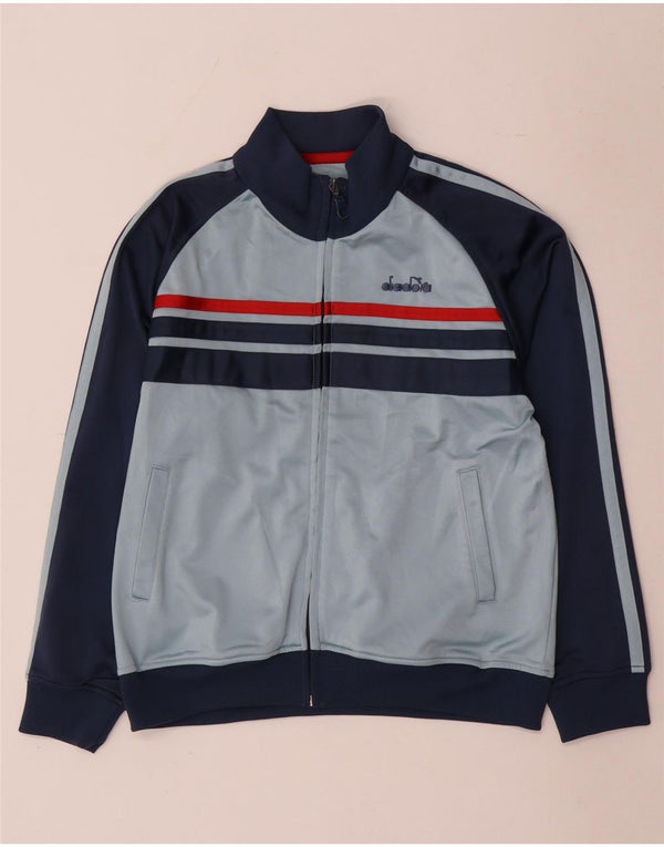 Diadora Boys træningsdragt topjakke 12-13 år Blå Colourblock Polyester