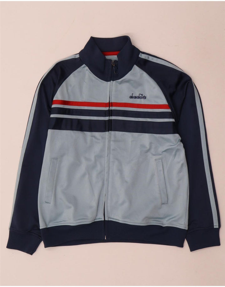 Diadora Boys træningsdragt topjakke 12-13 år Blå Colourblock Polyester