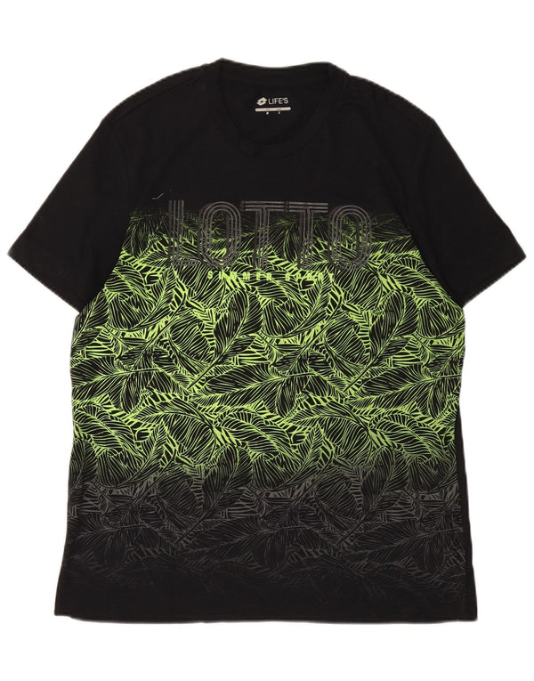 Lotto Herre Life's Grafisk T-Shirt Top Medium Sort Blomster