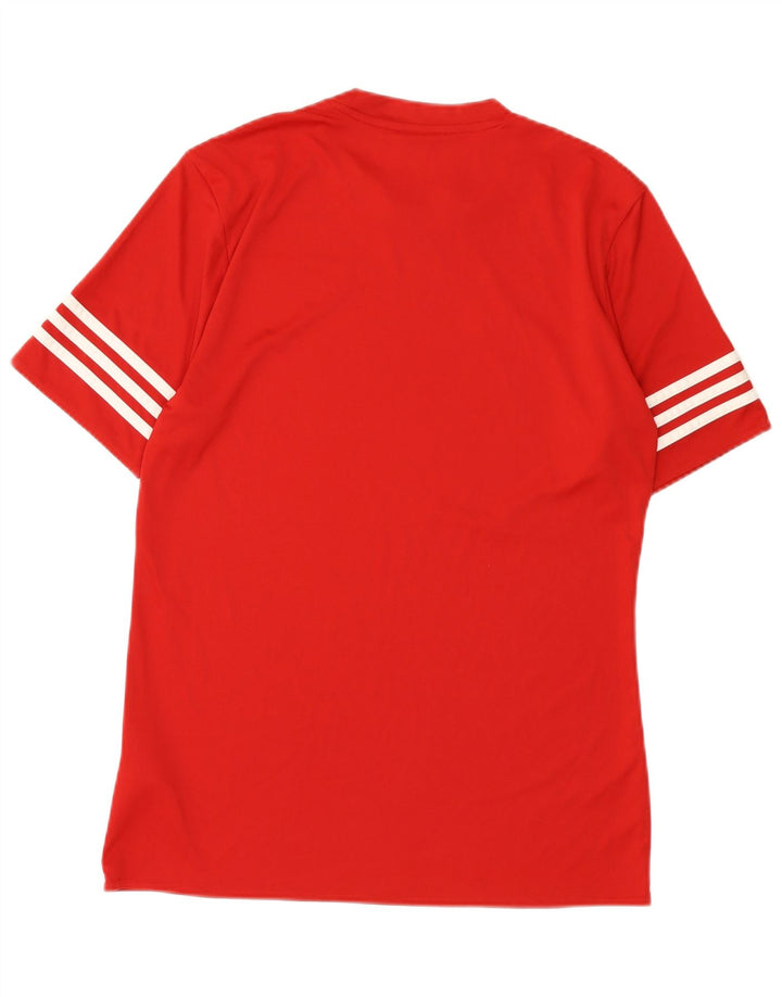 Adidas Herre Climalite T-Shirt Top Medium Rød Polyester