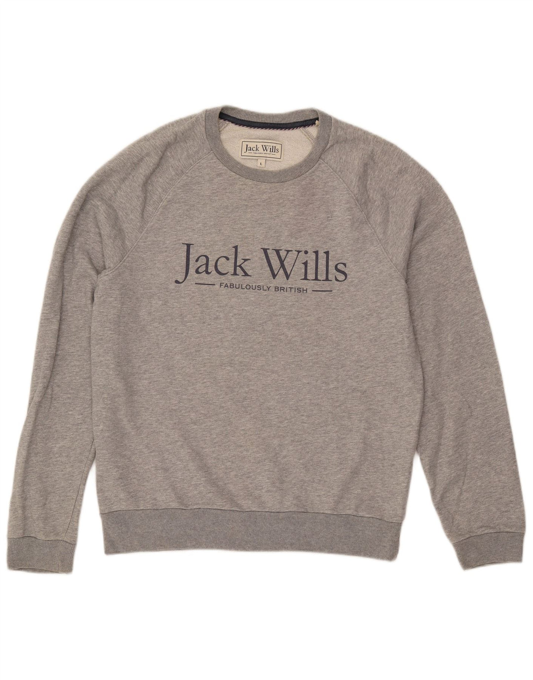 JACK WILLS Herre Grafisk Sweatshirt Jumper Stor Grå Bomuld