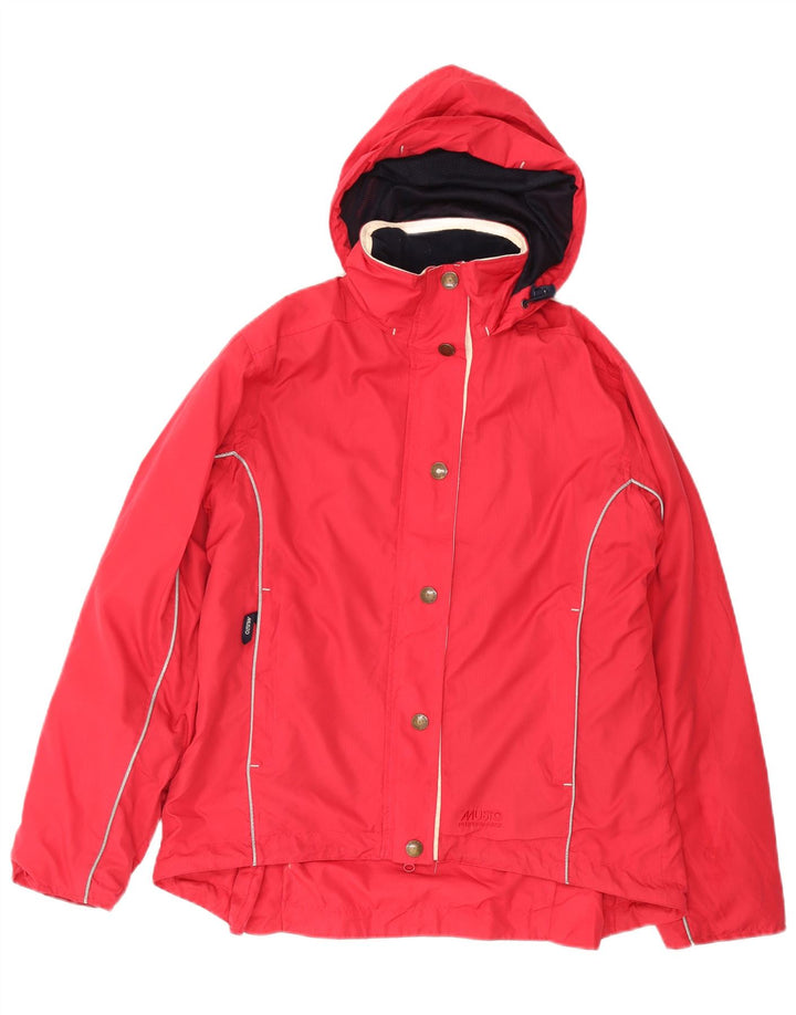 Musto Dame Oversized Hooded Windbreaker Jacket UK 10 Small Red Polyester