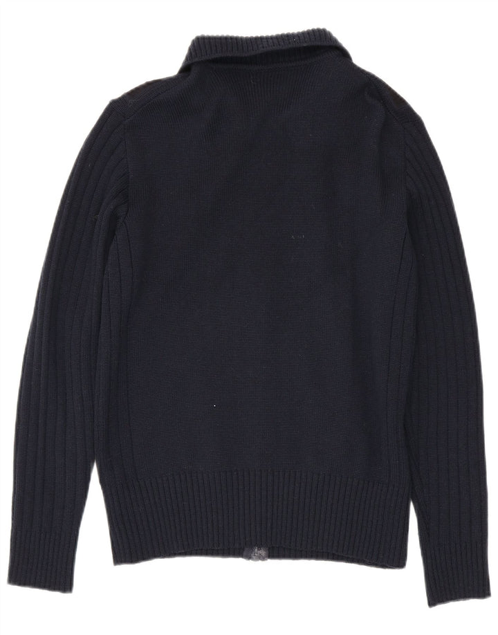 Ranger Herre Cardigan Sweater IT 50 Medium Marineblå Colourblock Virgin Wool