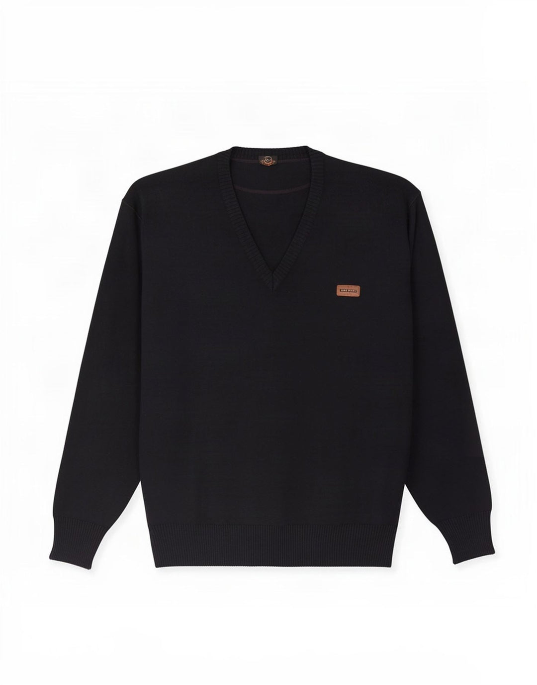 Blå Drake Herre V-hals trøje Sweater Large Navy Uld