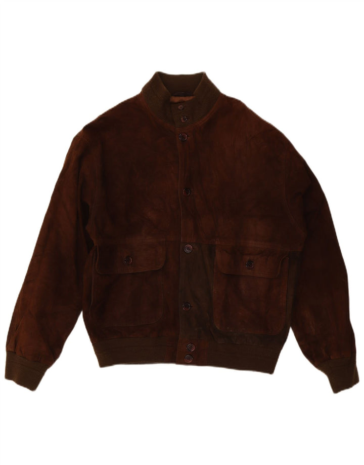 Rimini Herre Ruskind Bomber Jacket IT 50 Stor Brun Læder