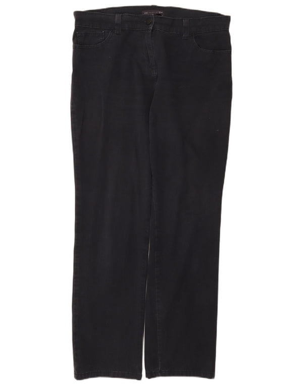 Marks & Spencer Womens Casual Trousers UK 14 Medium W34 L29 Navy Blue