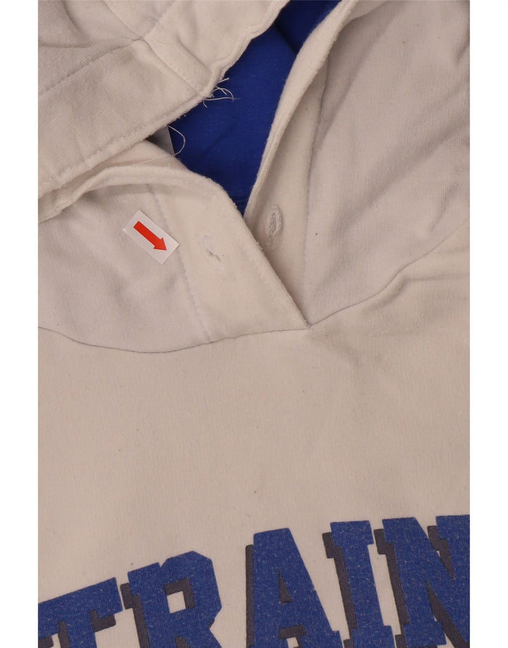 ADIDAS grafisk hættetrøje til kvinder UK 12 Medium White Bomuld