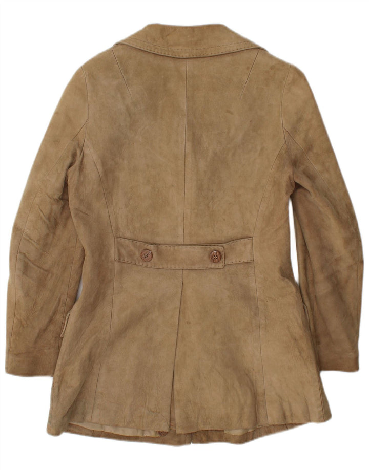 Vintage dame ruskindsjakke UK 10 Small Beige