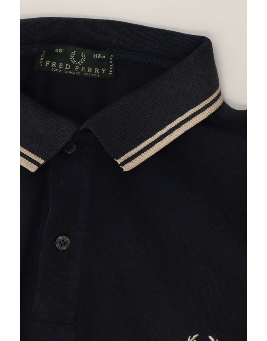 Fred Perry Herre poloshirt Stor marineblå stribet bomuld
