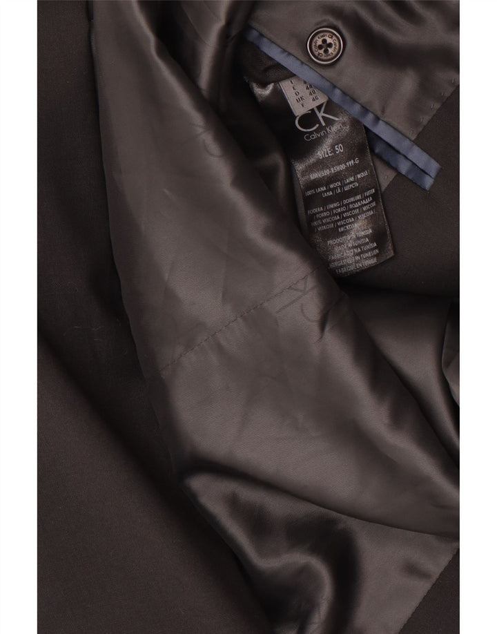 Calvin Klein Herre 2-knaps blazerjakke UK 40 Stor sort uld
