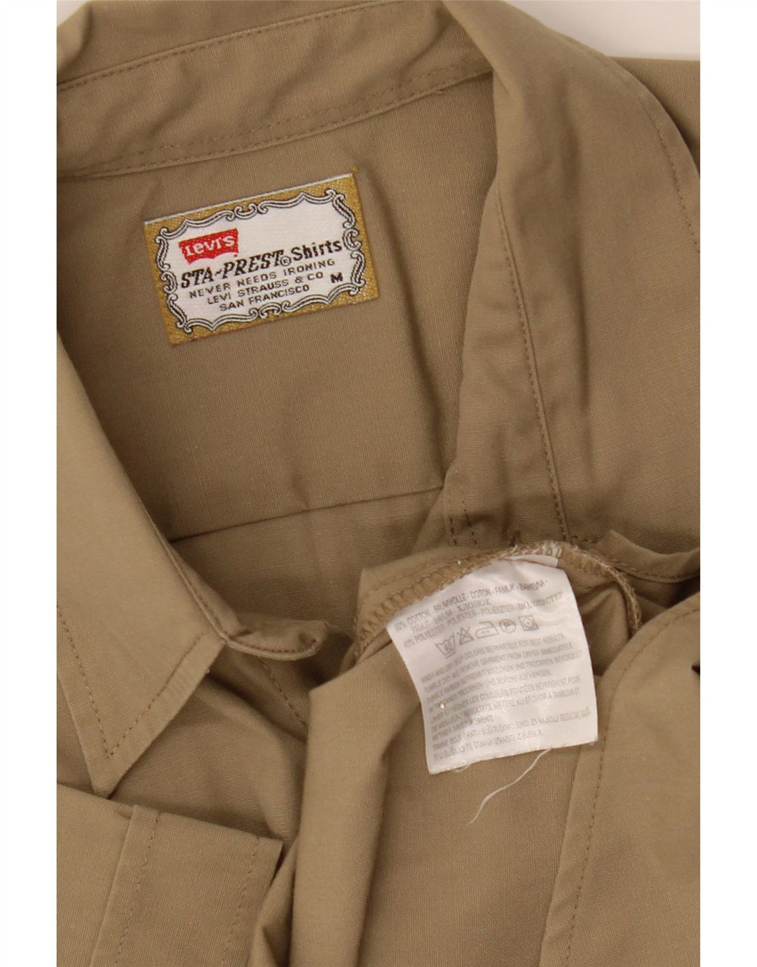 Levi's Kortærmet Herreskjorte Medium Khaki Bomuld